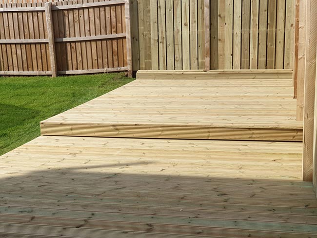 After photo once the large timber garden decking