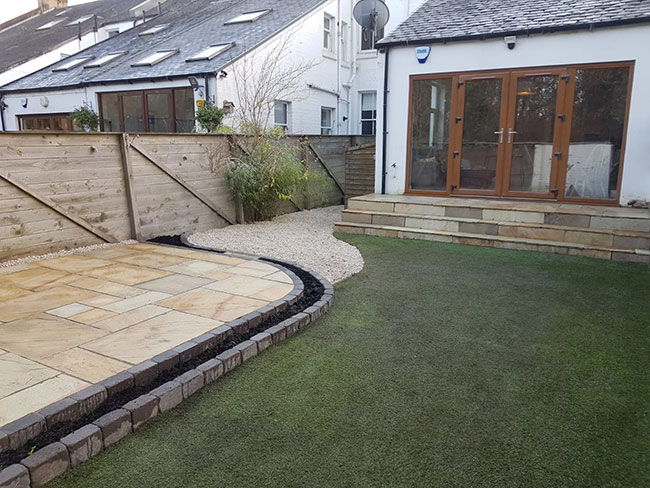New patio created as well and landscape of garden in Glasgow