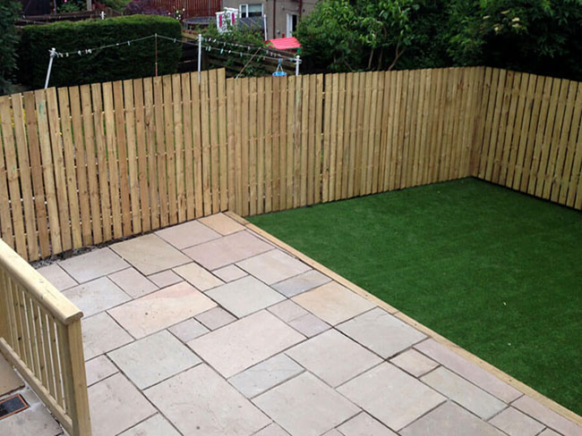 Fencing with garden patio Glasgow and artificial grass