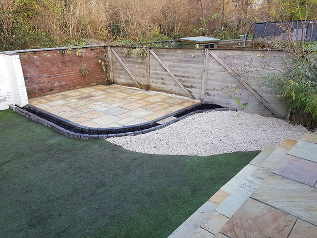 New patio created as well and landscape of garden in Glasgow